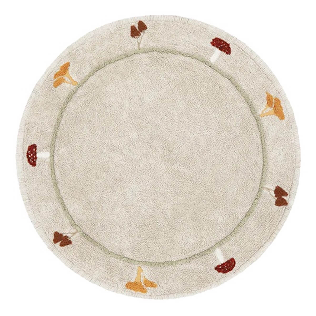 Tapis round 140cm CHANTERELLE Lorena Canals Natural Olive Honey Ivory Burgundy Toffee