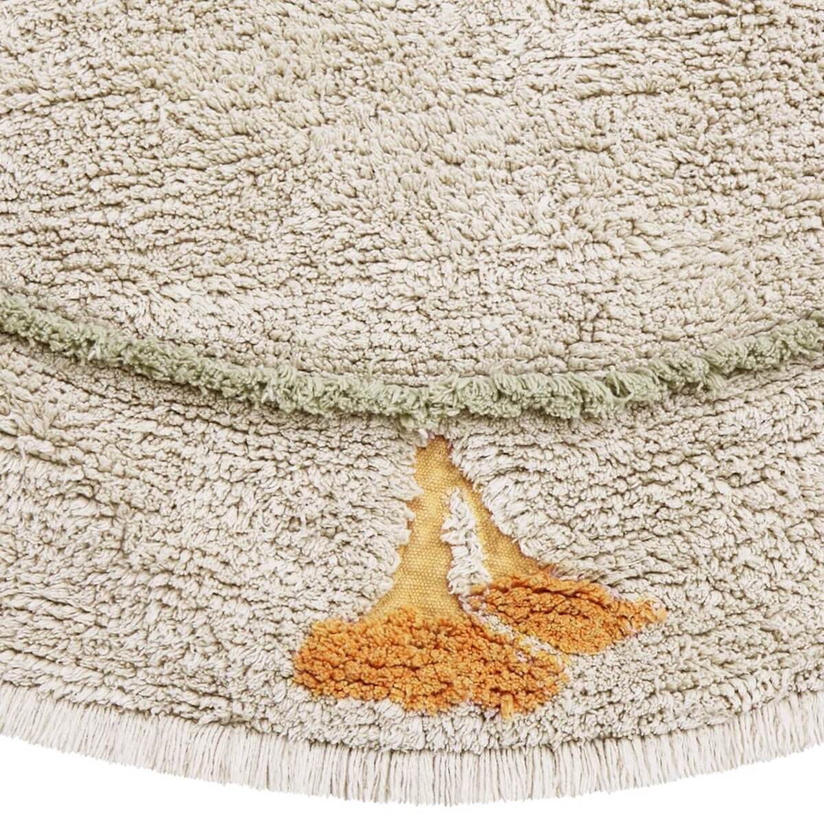 Tapis round 140cm CHANTERELLE Lorena Canals Natural Olive Honey Ivory Burgundy Toffee
