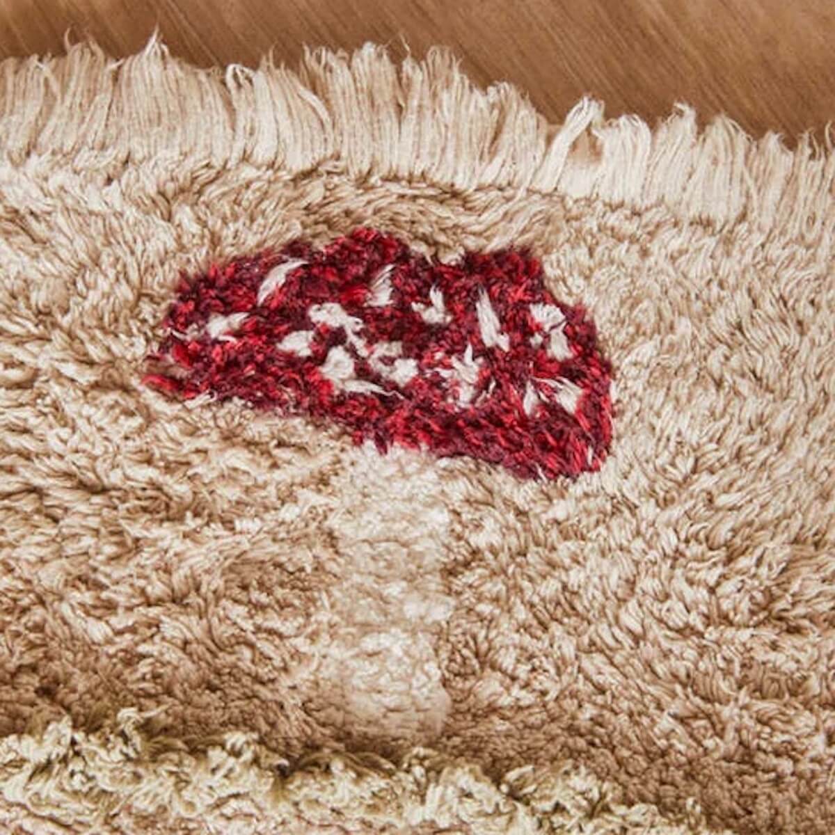 Tapis round 140cm CHANTERELLE Lorena Canals Natural Olive Honey Ivory Burgundy Toffee