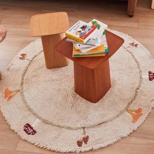 Tapis round 140cm CHANTERELLE Lorena Canals Natural Olive Honey Ivory Burgundy Toffee