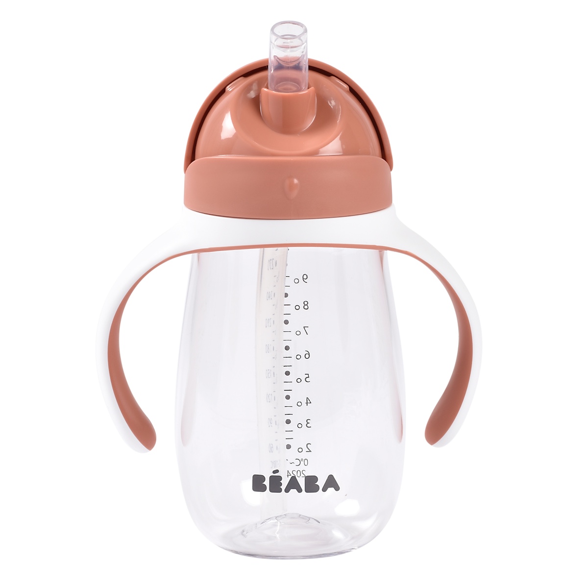 Tasse paille 300ml Beaba terracota