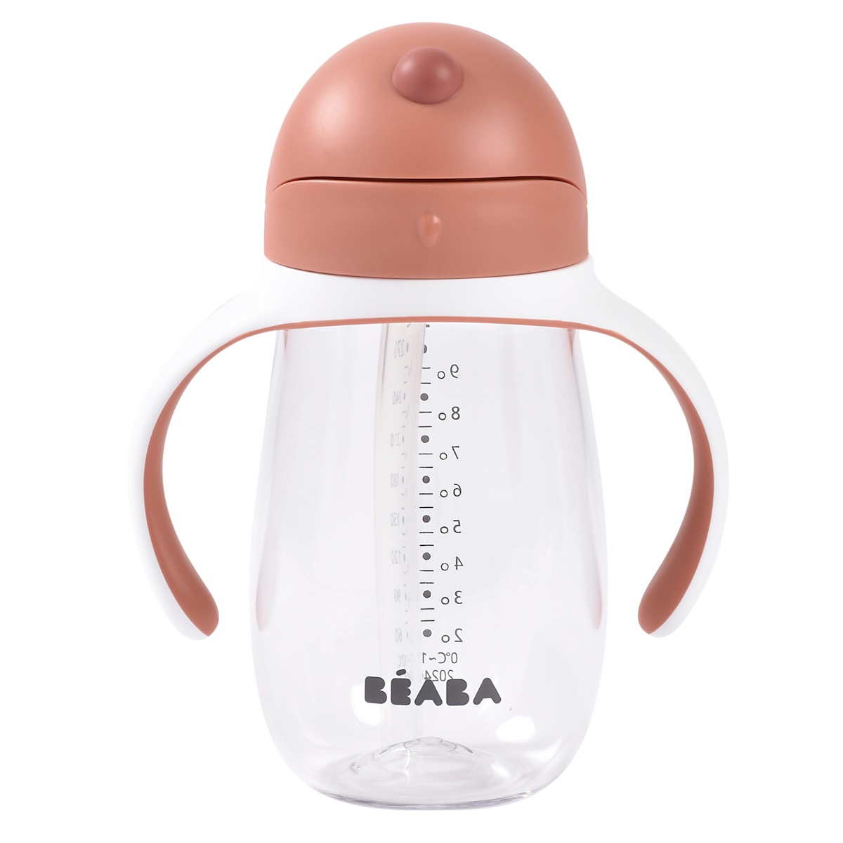 Tasse paille 300ml Beaba terracota