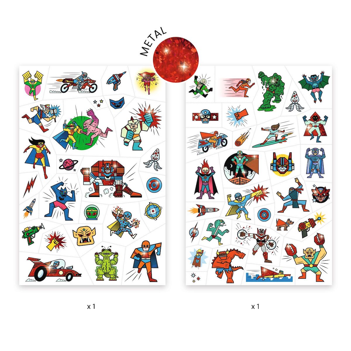 Tatouages  HEROES VS VILLAINS Djeco