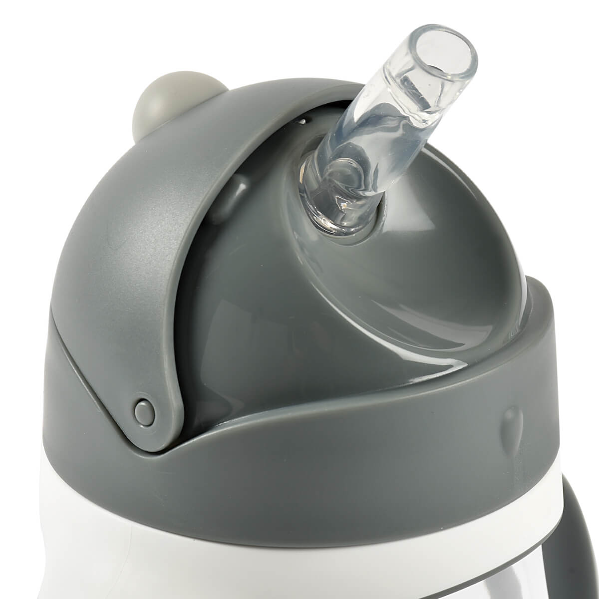 Taza con pajita 300ml Beaba gris mineral