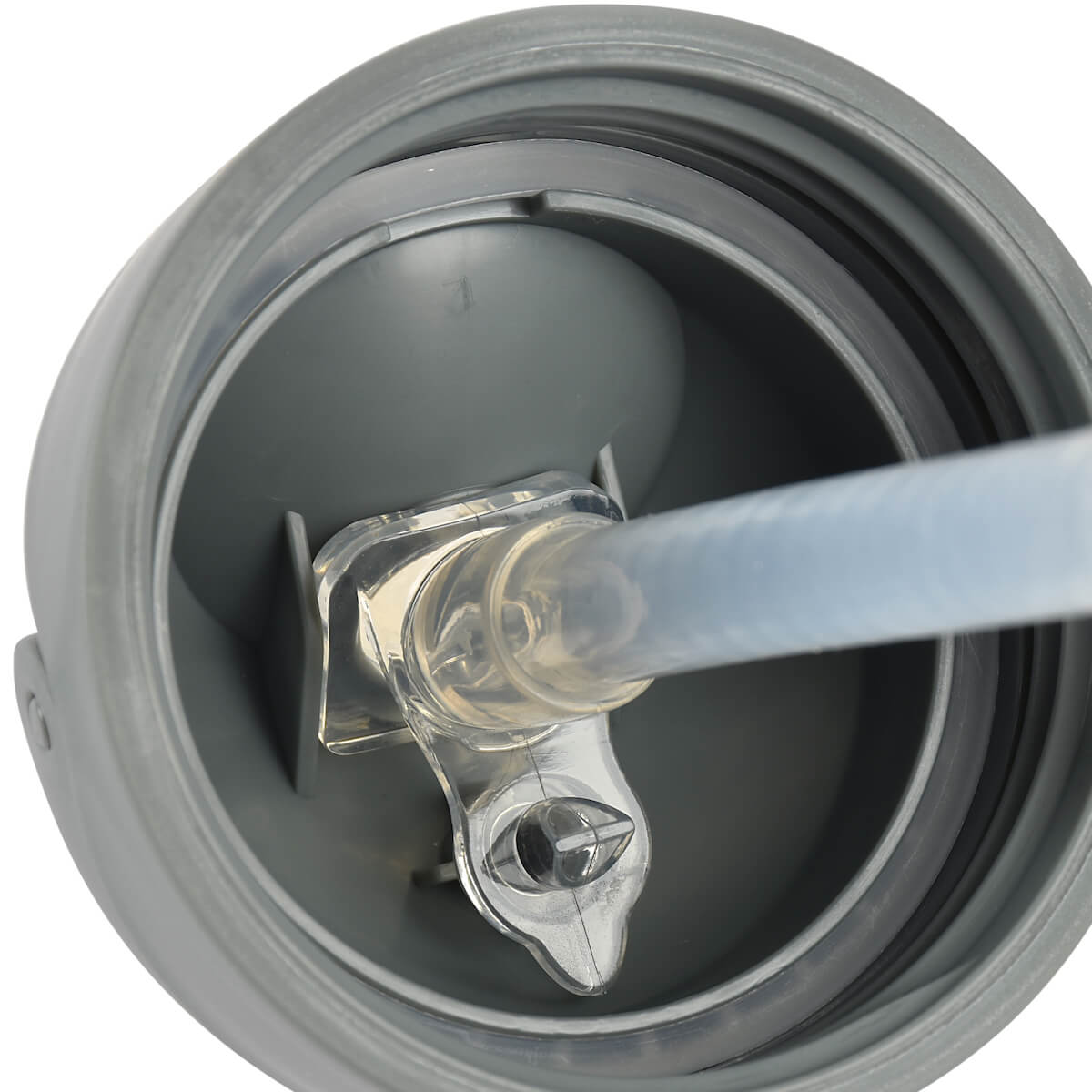 Taza con pajita 300ml Beaba gris mineral