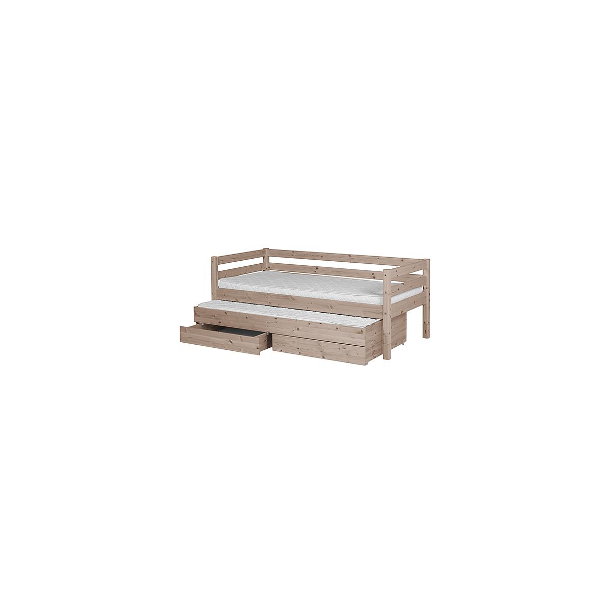 TERRA by Flexa Lit gigogne avec 2 tiroirs pour lit classic brun 90x200 cm