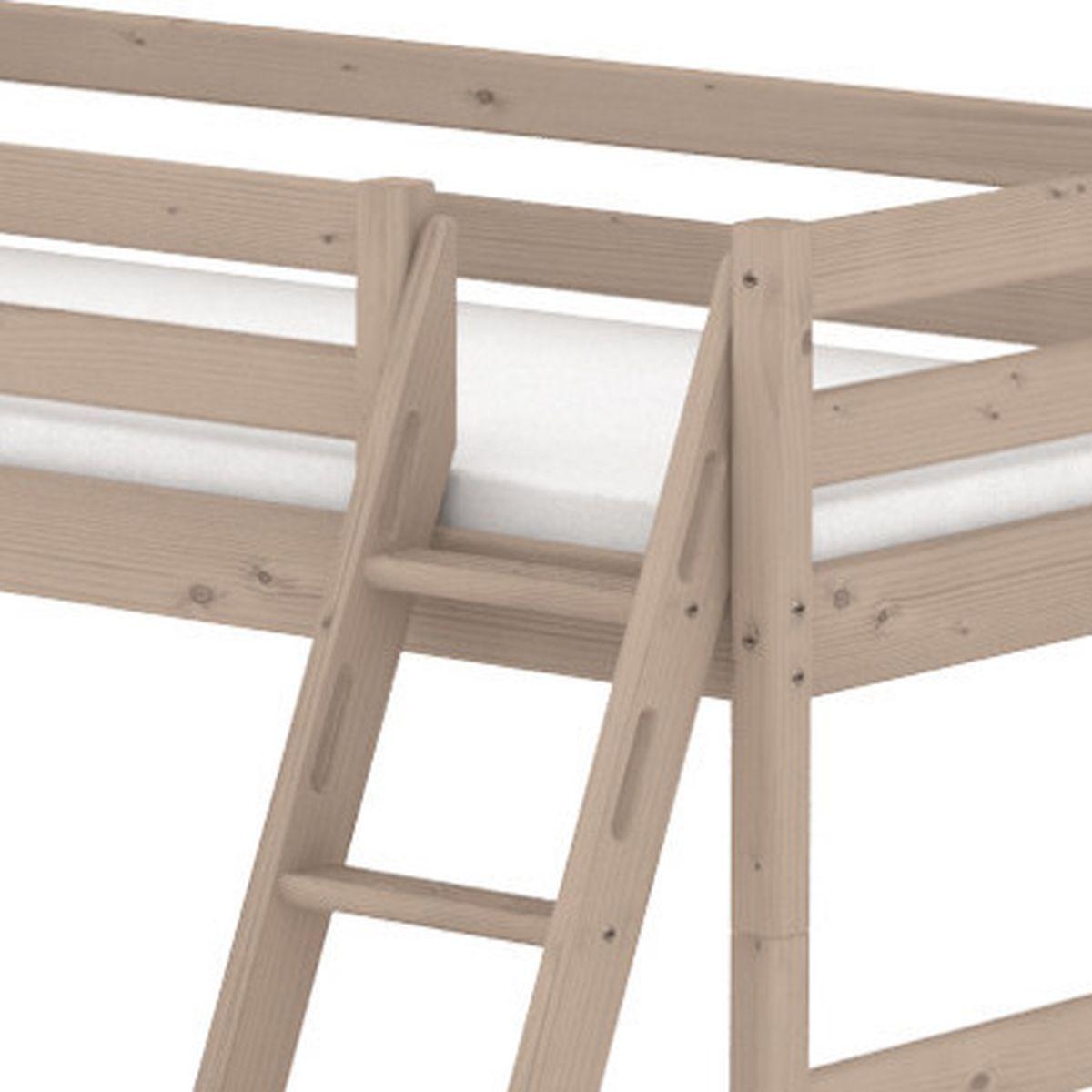 Terra CLASSIC LINE by Flexa Lit surélevé 90x190 cm avec échelle inclinée + poignées intégrées