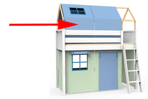 Textile fenêtre finition toit KASVA Viena green and blue