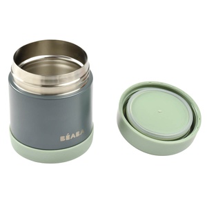 Thermo-portion inox 300ml Beaba mineral grey sage green