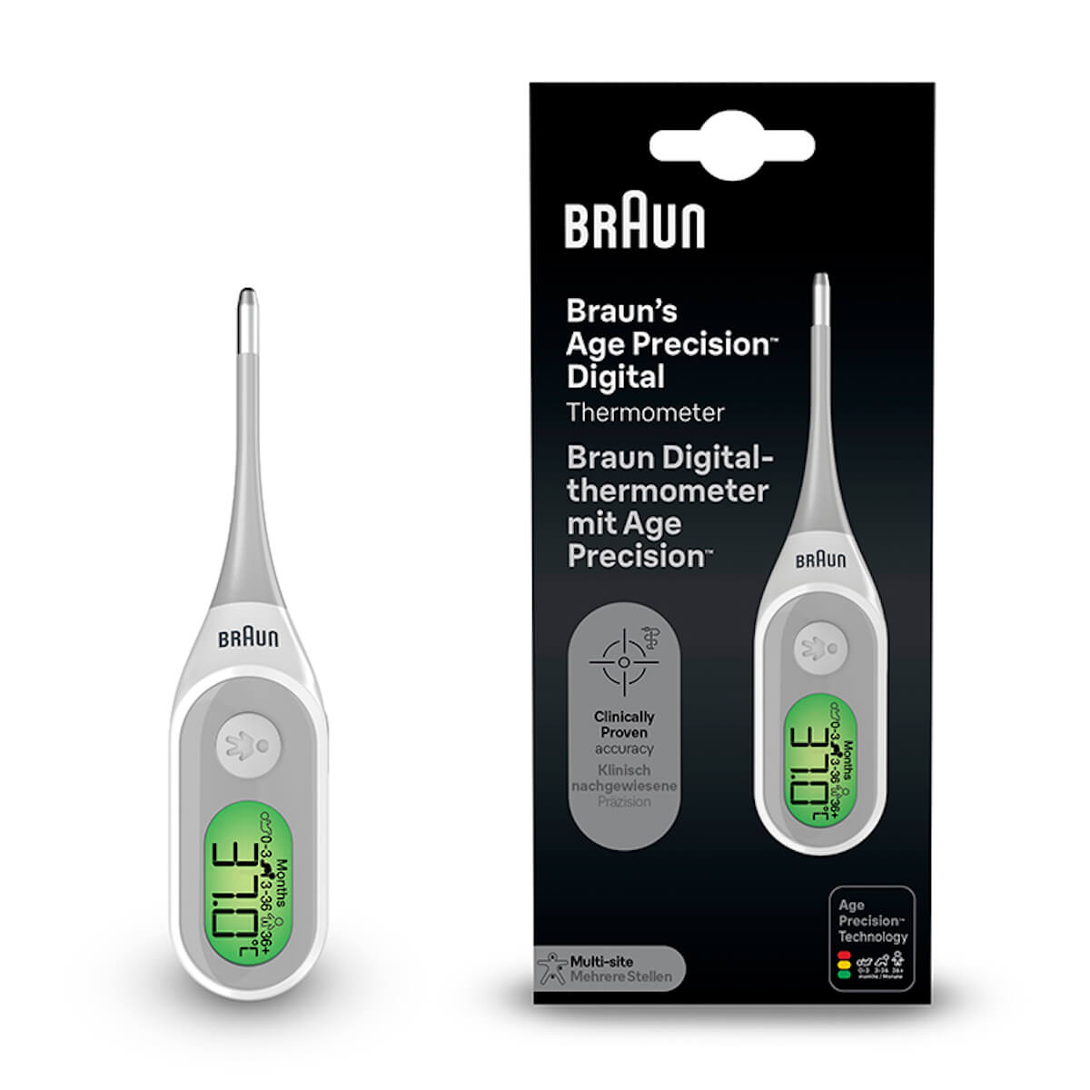 Thermomètre digital avec technologie Age Precision Braun