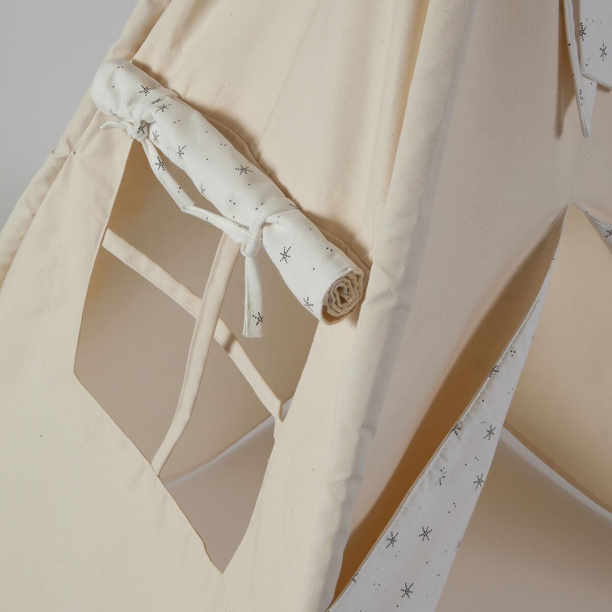 Tipi enfant beige STARS blanc