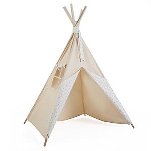 Tipi enfant beige STARS blanc