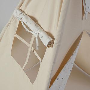 Tipi enfant beige STARS blanc