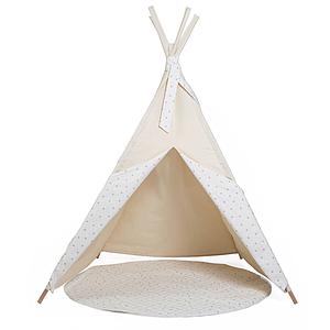Tipi enfant beige STARS blanc