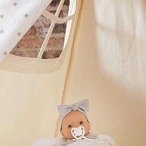 Tipi enfant beige STARS blanc