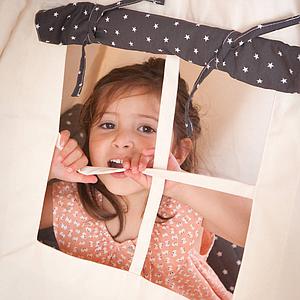 Tipi enfant beige STARS gris 