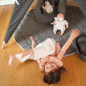 Tipi enfant beige STARS gris 