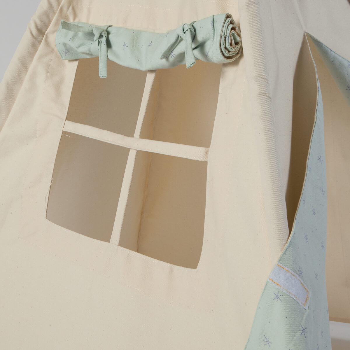 Tipi enfant beige STARS vert