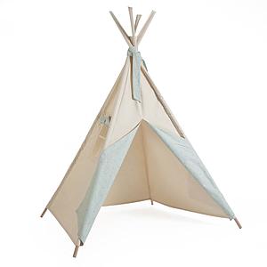 Tipi enfant beige STARS vert