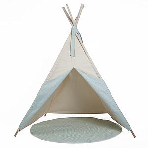 Tipi enfant beige STARS vert