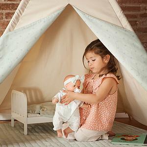 Tipi enfant beige STARS vert