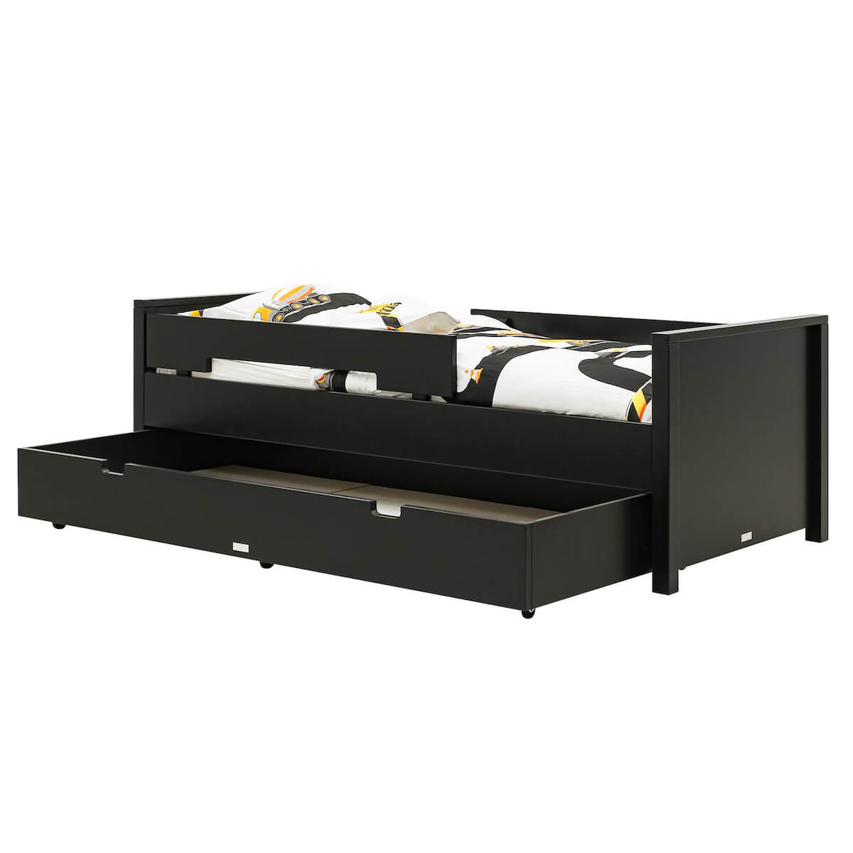 Tiroir de lit 90x200cm MIX & MATCH Bopita Noir Mat