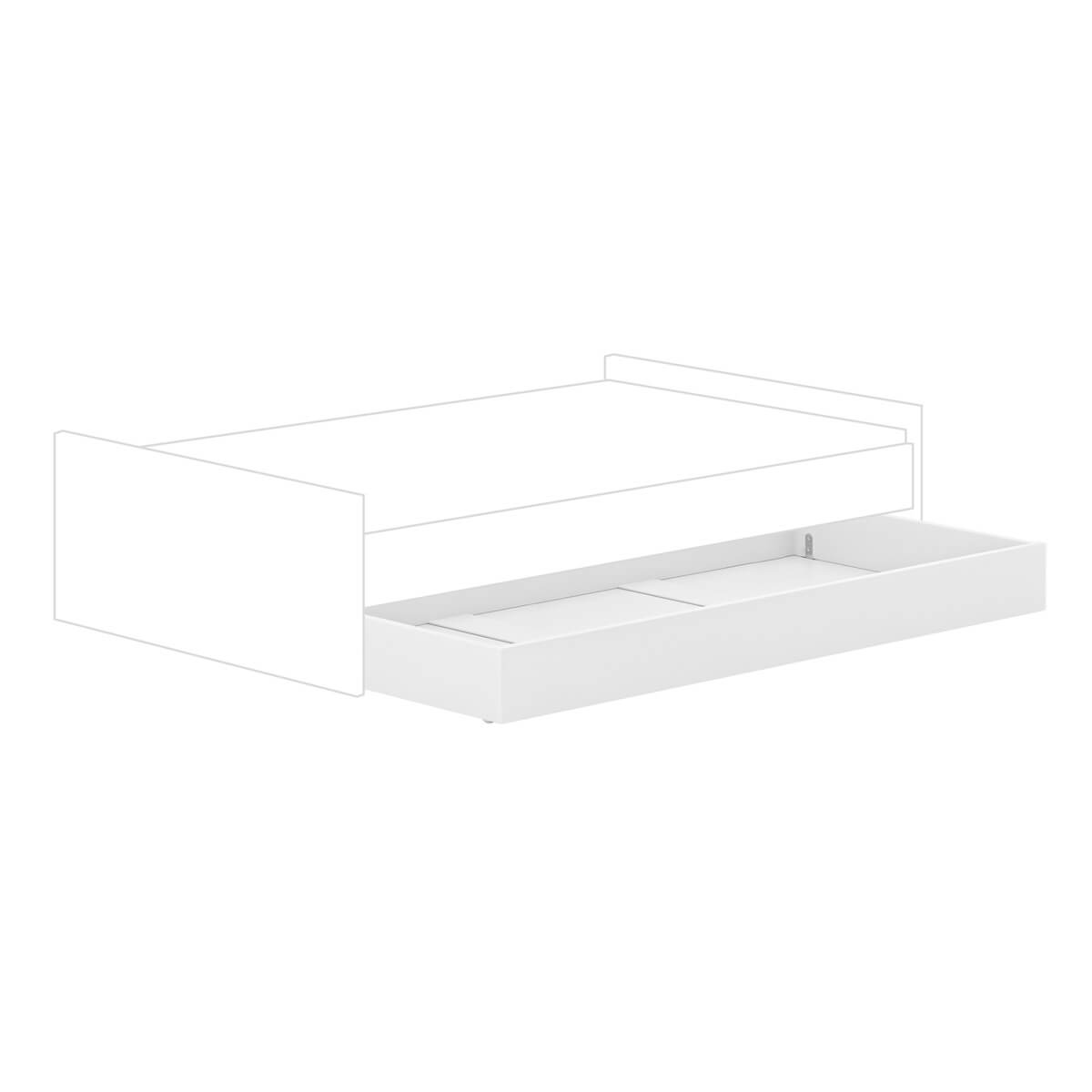Tiroir de lit-lit gigogne large LITTLE FLO Paidi Blanc