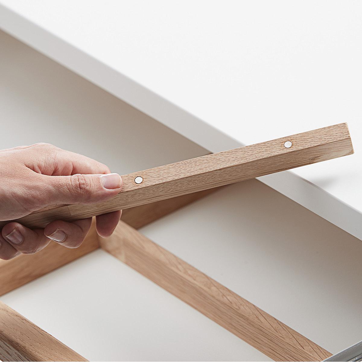 Tiroir rangement bureau MOBY Flexa blanc-clear lacquer