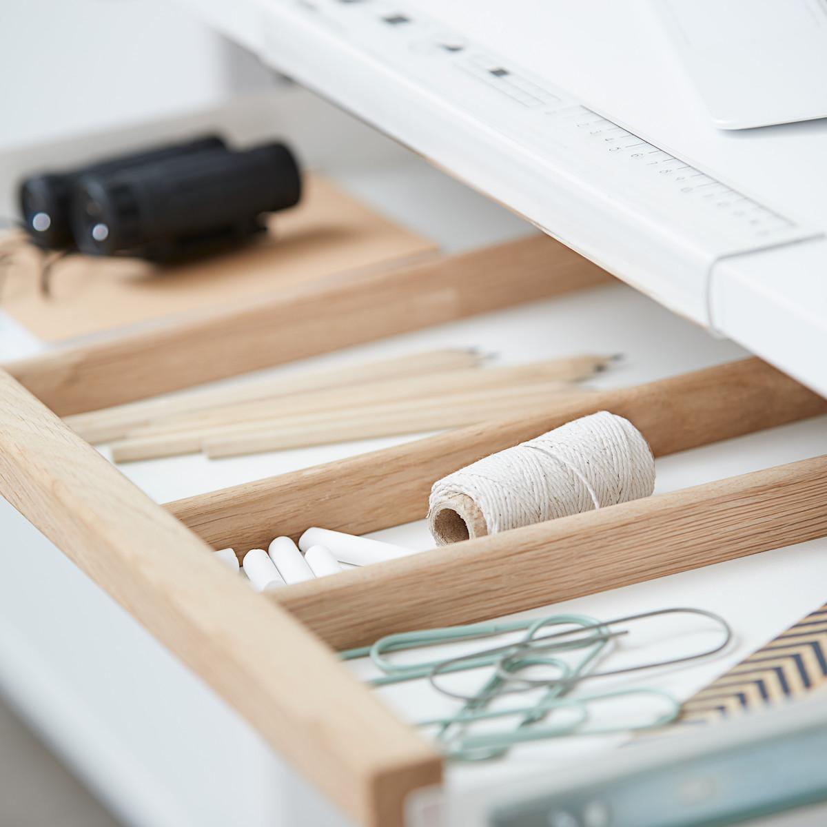 Tiroir rangement bureau MOBY Flexa blanc-clear lacquer