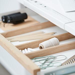 Tiroir rangement bureau MOBY Flexa blanc-clear lacquer