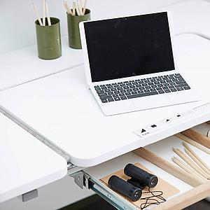 Tiroir rangement bureau MOBY Flexa blanc-clear lacquer