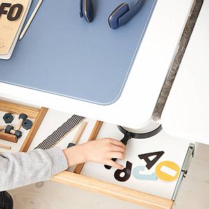 Tiroir rangement bureau MOBY Flexa blanc-clear lacquer