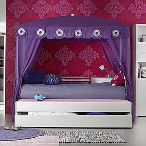 Tiroir rangement lit 90x199cm Lifetime blanchi