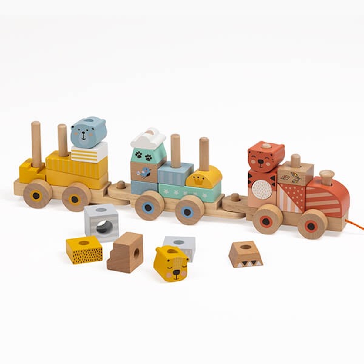 Train à tirer avec des blocs Eurekakids