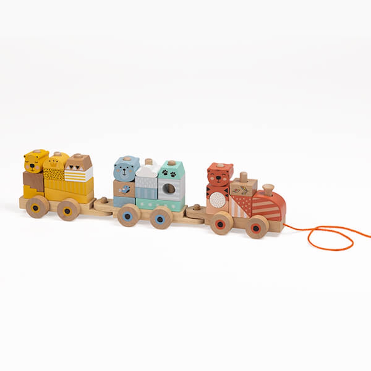 Train à tirer avec des blocs Eurekakids
