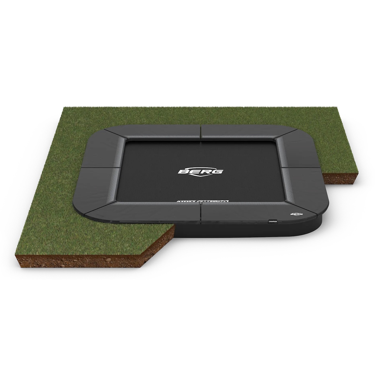 Trampoline 200cm FlatGround SPORTS ULTIM CHAMPION Berg grey