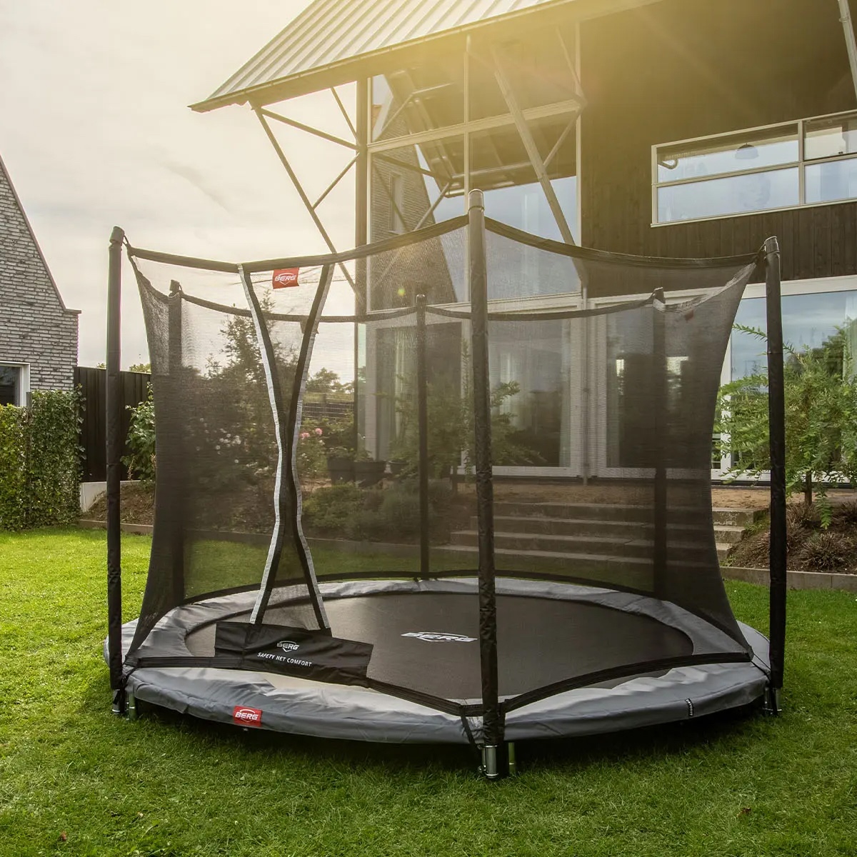Trampoline 330cm InGround FAVORIT + Safety Net Comfort Berg grey