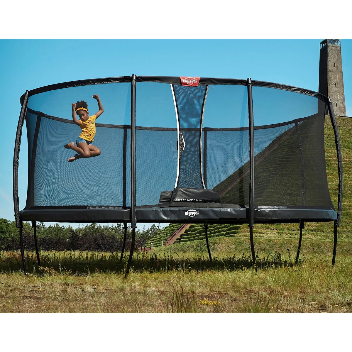 Trampoline 350cm Regular GRAND CHAMPION + Safety Net Deluxe Berg grey