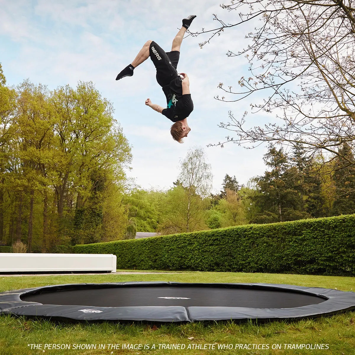 Trampoline 380cm FlatGround SPORTS CHAMPION Berg grey