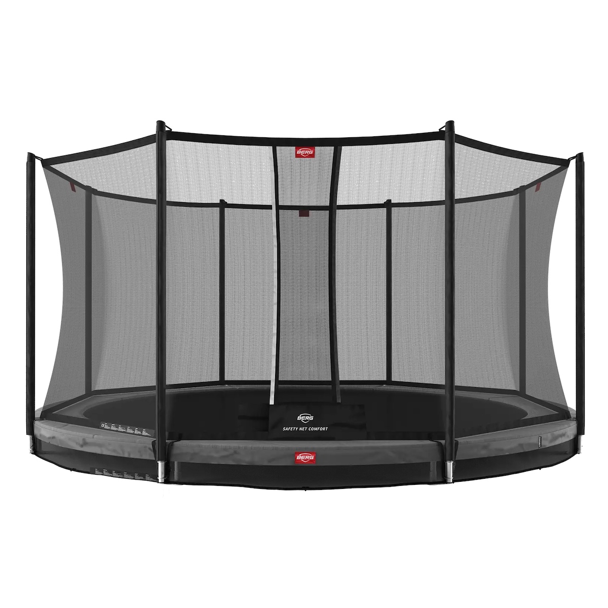 Trampoline 380cm InGround FAVORIT + Safety Net Comfort Berg grey