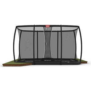 Trampoline 410cm FlatGround ULTIM CHAMPION + Safety Net Deluxe XL Berg grey