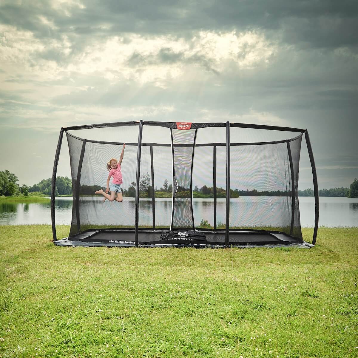 Trampoline 410cm ULTIM CHAMPION FlatGround Berg Grey