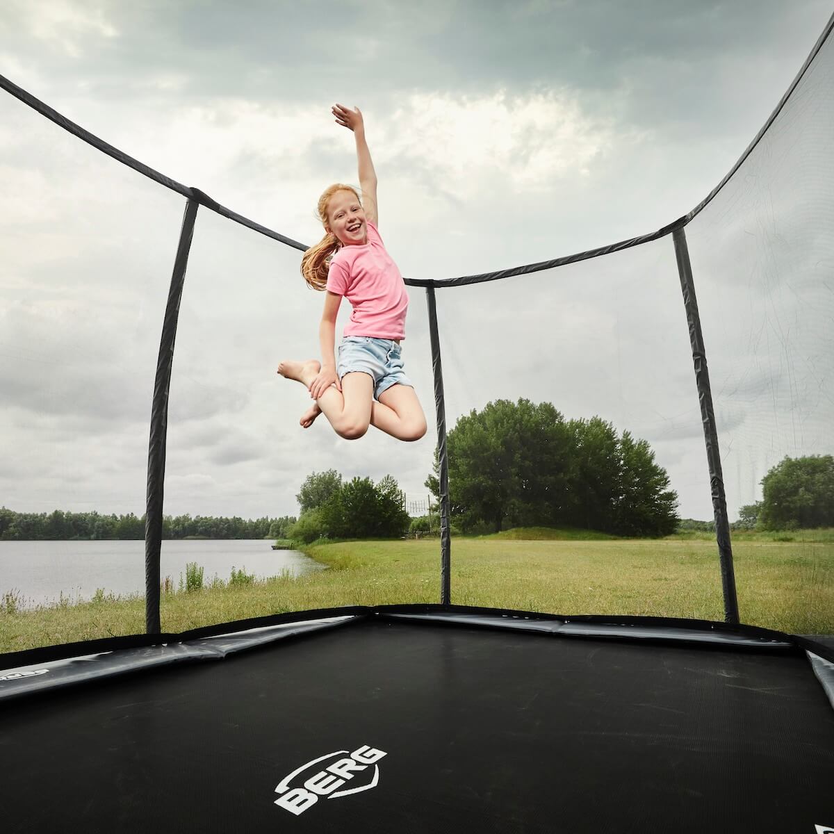 Trampoline 410cm ULTIM CHAMPION FlatGround Berg Grey
