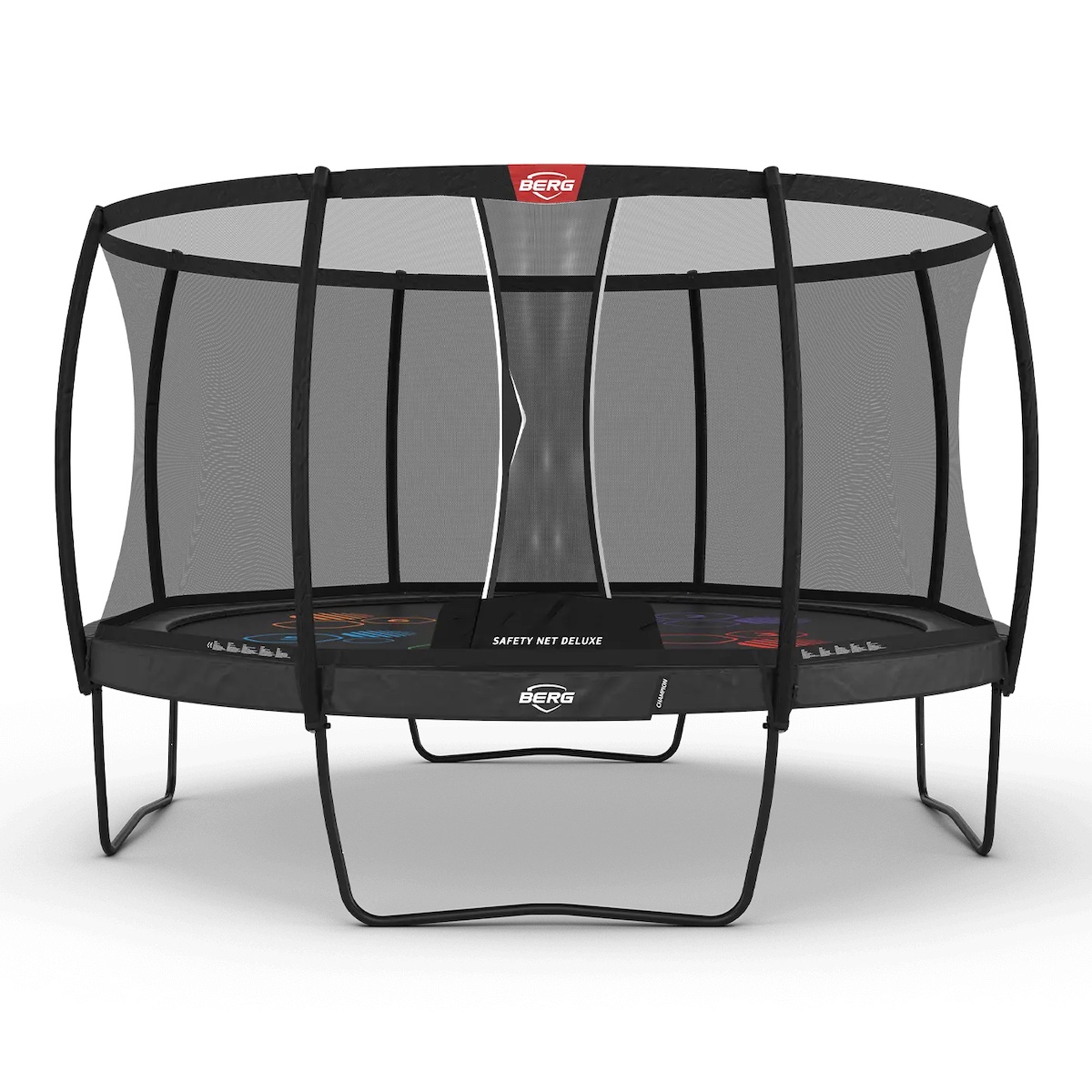 Trampoline 430cm Regular CHAMPION + Safety Net Deluxe Berg grey levels