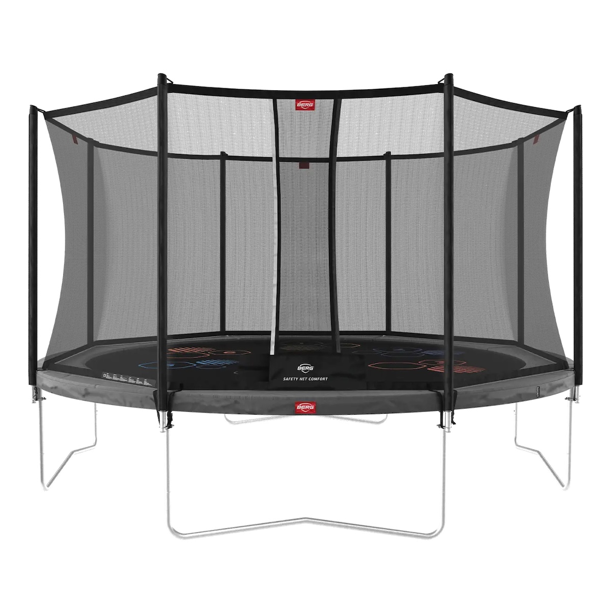 Trampoline 430cm Regular FAVORIT + Safety Net Comfort Berg grey levels