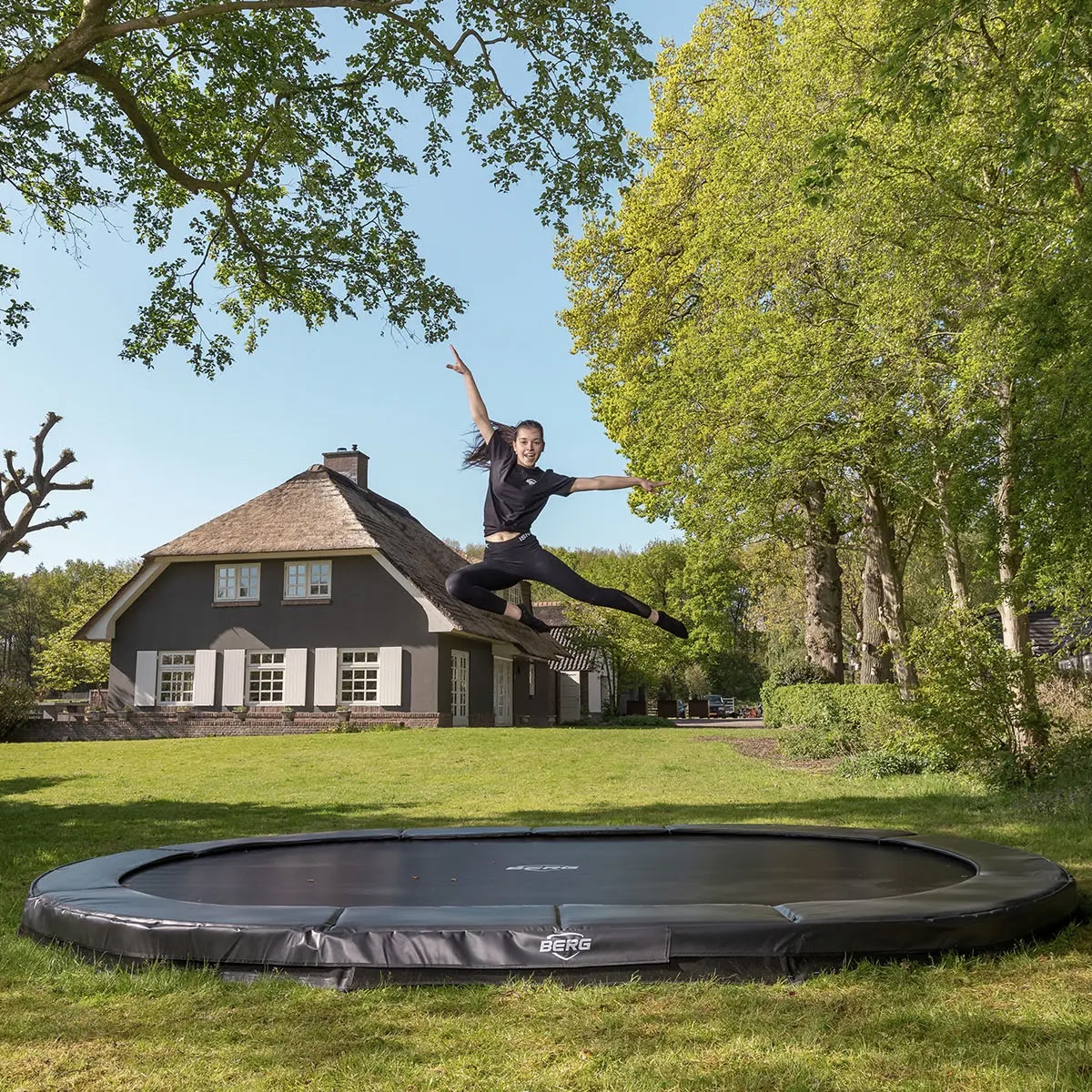 Trampoline 470cm InGround SPORTS GRAND CHAMPION Berg grey
