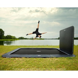 Trampoline 500cm FlatGround SPORTS ULTIM CHAMPION + AeroWall Berg grey