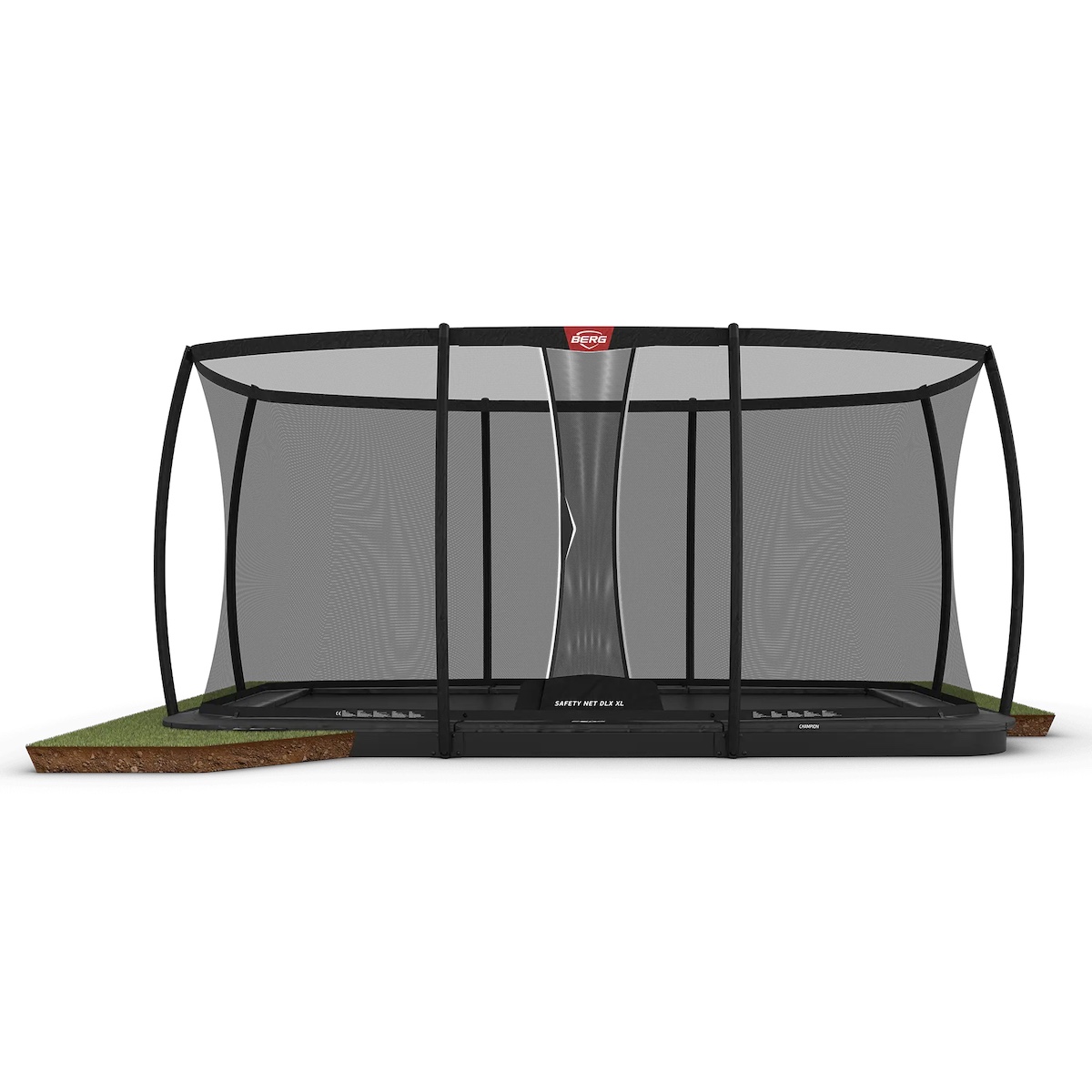 Trampoline 500cm FlatGround ULTIM CHAMPION + Safety Net Deluxe XL Berg grey