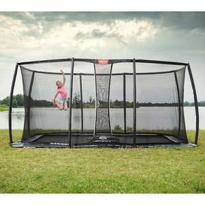 Trampoline 500cm FlatGround ULTIM CHAMPION + Safety Net Deluxe XL Berg grey
