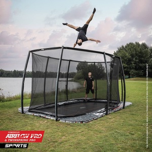 Trampoline 500cm FlatGround ULTIM PRO BOUNCER + Safety Net DLX XL Berg